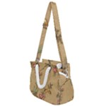 Flowers, Branches, Desenho, Edge, Leaves Rope Handles Shoulder Strap Bag