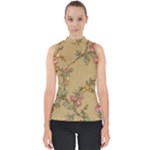 Flowers, Branches, Desenho, Edge, Leaves Mock Neck Shell Top