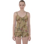 Flowers, Branches, Desenho, Edge, Leaves Tie Front Two Piece Tankini