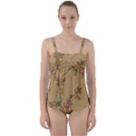 Flowers, Branches, Desenho, Edge, Leaves Twist Front Tankini Set