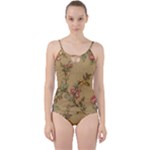 Flowers, Branches, Desenho, Edge, Leaves Cut Out Top Tankini Set