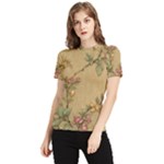 Flowers, Branches, Desenho, Edge, Leaves Women s Short Sleeve Rash Guard