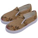 Flowers, Branches, Desenho, Edge, Leaves Kids  Canvas Slip Ons