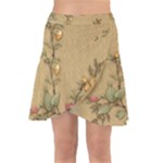 Flowers, Branches, Desenho, Edge, Leaves Wrap Front Skirt