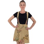 Flowers, Branches, Desenho, Edge, Leaves Velvet Suspender Skater Skirt