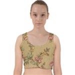 Flowers, Branches, Desenho, Edge, Leaves Velvet Racer Back Crop Top