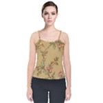 Flowers, Branches, Desenho, Edge, Leaves Velvet Spaghetti Strap Top