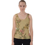 Flowers, Branches, Desenho, Edge, Leaves Velvet Tank Top