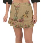 Flowers, Branches, Desenho, Edge, Leaves Fishtail Mini Chiffon Skirt