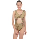 Flowers, Branches, Desenho, Edge, Leaves Center Cut Out Swimsuit