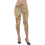 Flowers, Branches, Desenho, Edge, Leaves Lightweight Velour Capri Leggings 