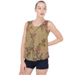 Flowers, Branches, Desenho, Edge, Leaves Bubble Hem Chiffon Tank Top