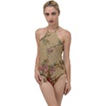 Flowers, Branches, Desenho, Edge, Leaves Go with the Flow One Piece Swimsuit