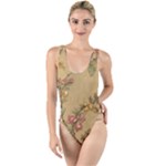 Flowers, Branches, Desenho, Edge, Leaves High Leg Strappy Swimsuit