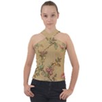 Flowers, Branches, Desenho, Edge, Leaves Cross Neck Velour Top