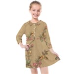 Flowers, Branches, Desenho, Edge, Leaves Kids  Quarter Sleeve Shirt Dress