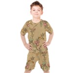 Flowers, Branches, Desenho, Edge, Leaves Kids  T-Shirt and Shorts Set