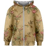 Flowers, Branches, Desenho, Edge, Leaves Kids  Zipper Hoodie Without Drawstring