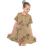 Flowers, Branches, Desenho, Edge, Leaves Kids  Short Sleeve Shirt Dress