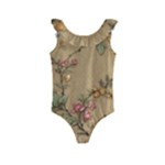 Flowers, Branches, Desenho, Edge, Leaves Kids  Frill Swimsuit