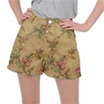 Flowers, Branches, Desenho, Edge, Leaves Women s Ripstop Shorts