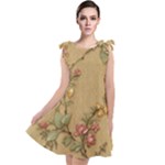 Flowers, Branches, Desenho, Edge, Leaves Tie Up Tunic Dress