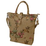 Flowers, Branches, Desenho, Edge, Leaves Buckle Top Tote Bag