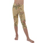 Flowers, Branches, Desenho, Edge, Leaves Kids  Lightweight Velour Capri Leggings 