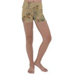 Flowers, Branches, Desenho, Edge, Leaves Kids  Lightweight Velour Yoga Shorts