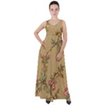 Flowers, Branches, Desenho, Edge, Leaves Empire Waist Velour Maxi Dress