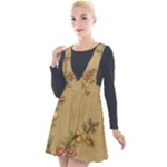 Flowers, Branches, Desenho, Edge, Leaves Plunge Pinafore Velour Dress