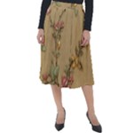 Flowers, Branches, Desenho, Edge, Leaves Classic Velour Midi Skirt 