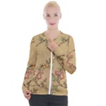 Flowers, Branches, Desenho, Edge, Leaves Casual Zip Up Jacket