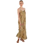 Flowers, Branches, Desenho, Edge, Leaves Cami Maxi Ruffle Chiffon Dress