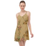 Flowers, Branches, Desenho, Edge, Leaves Summer Time Chiffon Dress