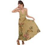 Flowers, Branches, Desenho, Edge, Leaves Backless Maxi Beach Dress