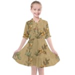 Flowers, Branches, Desenho, Edge, Leaves Kids  All Frills Chiffon Dress