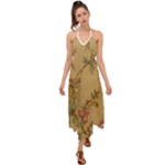 Flowers, Branches, Desenho, Edge, Leaves Halter Tie Back Dress 