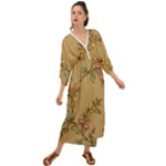 Flowers, Branches, Desenho, Edge, Leaves Grecian Style  Maxi Dress