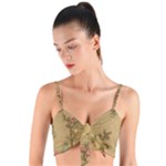 Flowers, Branches, Desenho, Edge, Leaves Woven Tie Front Bralet