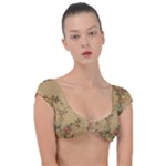 Flowers, Branches, Desenho, Edge, Leaves Cap Sleeve Ring Bikini Top