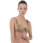 Flowers, Branches, Desenho, Edge, Leaves Front Tie Bikini Top