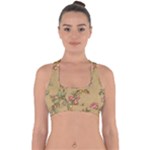 Flowers, Branches, Desenho, Edge, Leaves Cross Back Hipster Bikini Top 