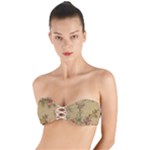 Flowers, Branches, Desenho, Edge, Leaves Twist Bandeau Bikini Top