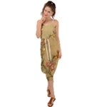 Flowers, Branches, Desenho, Edge, Leaves Waist Tie Cover Up Chiffon Dress