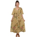 Flowers, Branches, Desenho, Edge, Leaves Kimono Sleeve Boho Dress