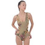 Flowers, Branches, Desenho, Edge, Leaves Side Cut Out Swimsuit