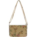 Flowers, Branches, Desenho, Edge, Leaves Double Gusset Crossbody Bag