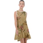 Flowers, Branches, Desenho, Edge, Leaves Frill Swing Dress