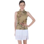 Flowers, Branches, Desenho, Edge, Leaves Women s Sleeveless Polo T-Shirt